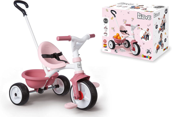 Smoby Be Move Pink Children's Tricycle - Safe and Ergonomic Tricycle for Kids Aged 15 Months to 3 Years