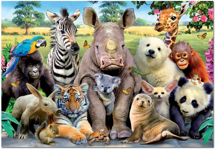 Educa Borras 15517 "It's a Class Photo" Puzzle - 1000-Piece Baby Animals Puzzle for Ages 3+