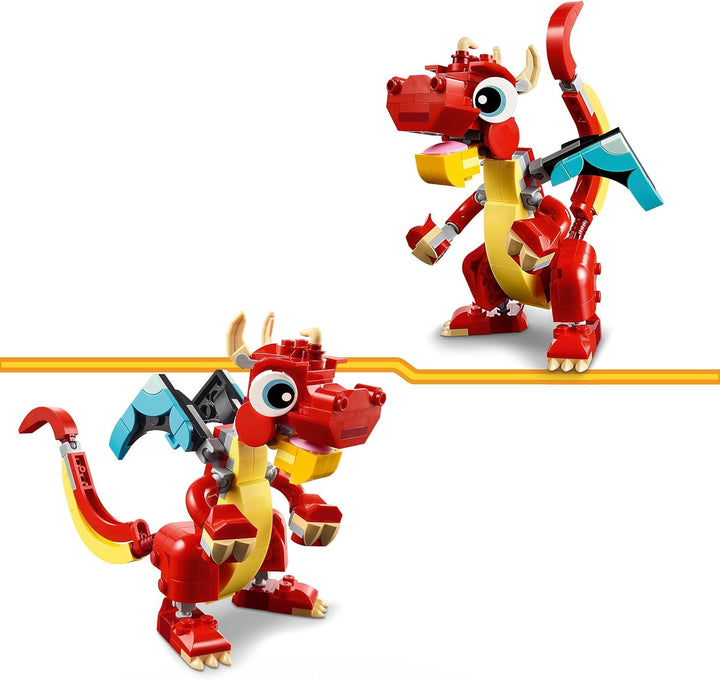 LEGO Creator 3in1 Red Dragon, Phoenix & Fish Building Set - 149 Pieces for Kids 6+