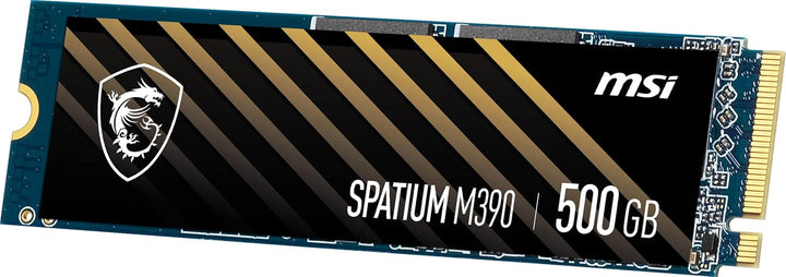 MSI SPATIUM M390 NVMe M.2 500GB Internal SSD - PCIe Gen3, 3300MB/s Read, 2300MB/s Write, 3D NAND, Compact Design, 5-Year Warranty