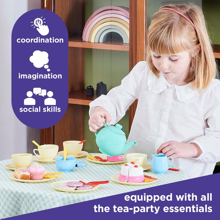 Casdon 33-Piece Tea Set - Pretend Play Toy for Ages 3+