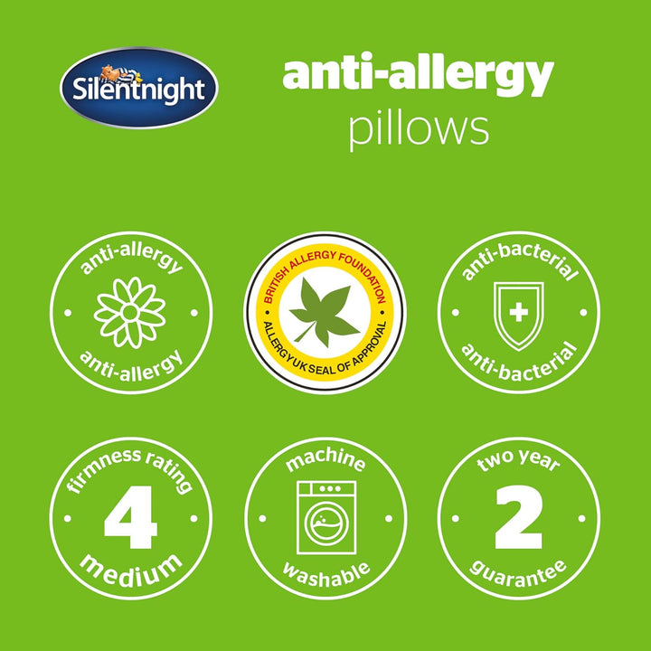 Silentnight - Anti-Allergy Collection Microfibre Pillow Pack of 2 (Twin)