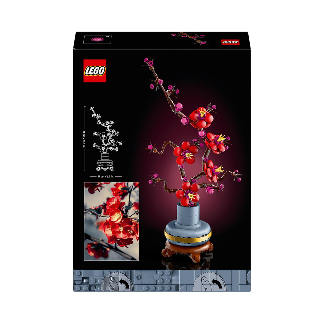 LEGO Icons Plum Blossom Flower Building Set - 327-Piece Adult Model Kit for Relaxing Build