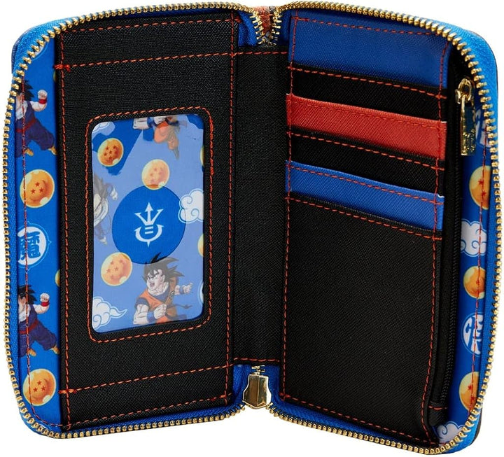 Loungefly Dragon Ball Z Blue Zip Around Purse Trio (Official Licensed Product)