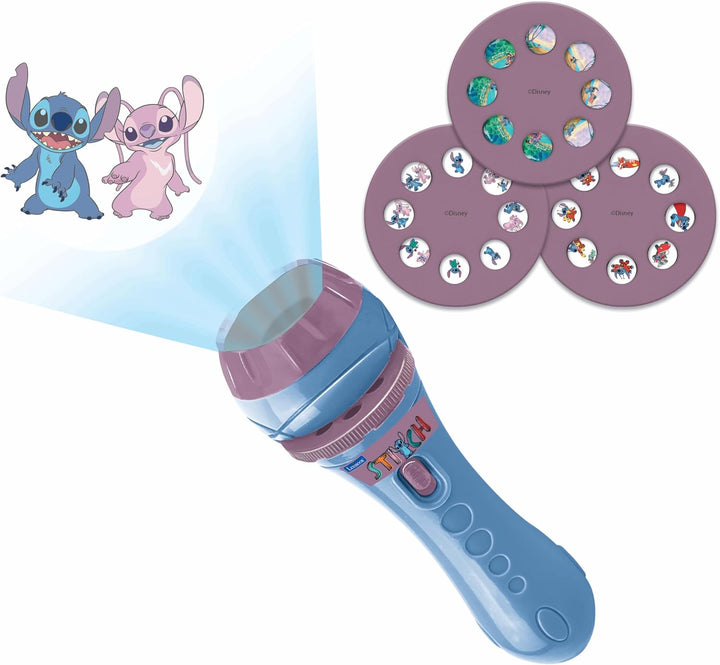 LEXIBOOK LTC050D Disney Stitch, Torch Light and Projector with 3 Discs, 24 Image - LEXIBOOK (Toy, Educational)