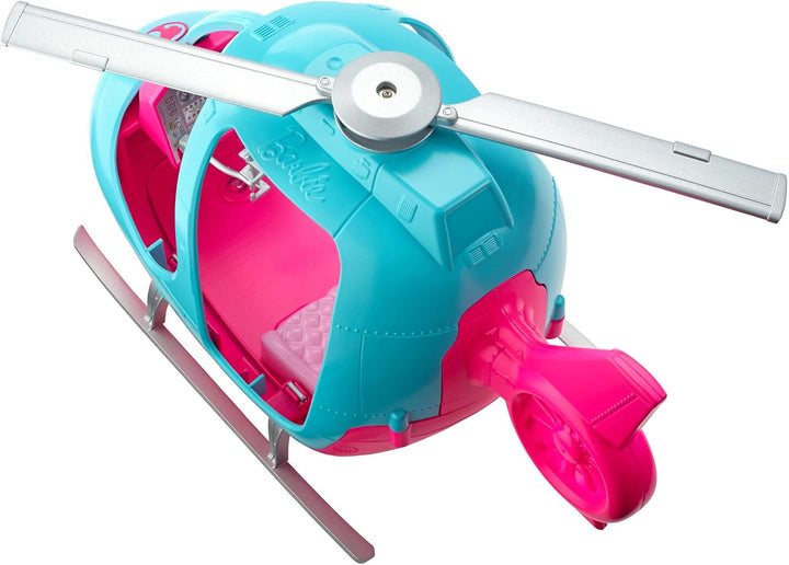 Barbie Helicopter with Spinning Rotor - Pink & Blue Toy Vehicle for Ages 3-8 (FWY29)