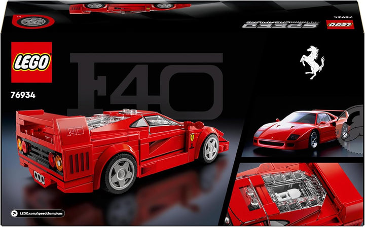 LEGO Speed Champions Ferrari F40 Supercar Buildable Vehicle - 318-Piece Toy Car for Ages 9+