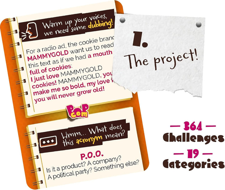 Ludonaute Pop Com - Hillarious Party Game, 364 Challenges to Become Advertising (LUDO-POPCOM)