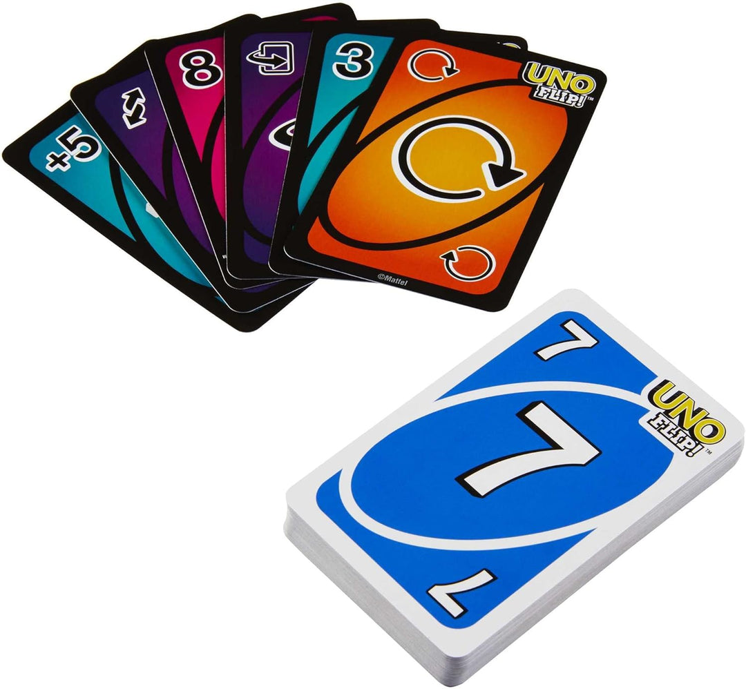Mattel Games UNO FLIP! Family Card Game in Sturdy Tin with 112 Double-Sided Cards