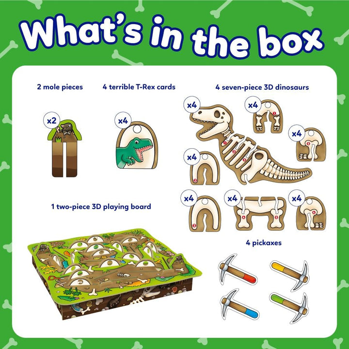 Orchard Toys Dinosaur Dig Game - 3D Memory Board Game for Kids