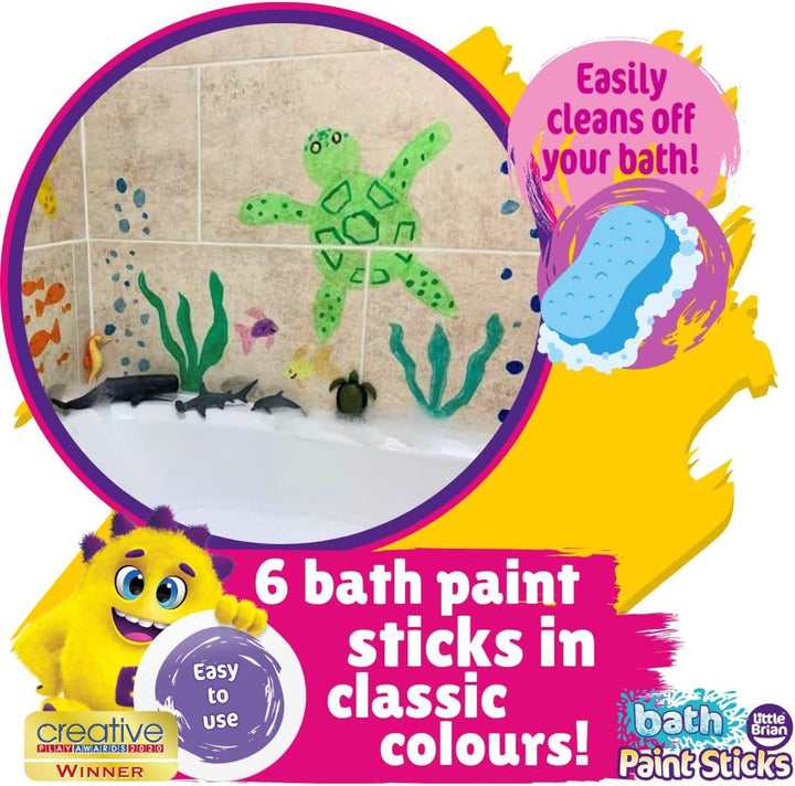 Little Brian - Bath Paint Sticks 6-Pack for Kids