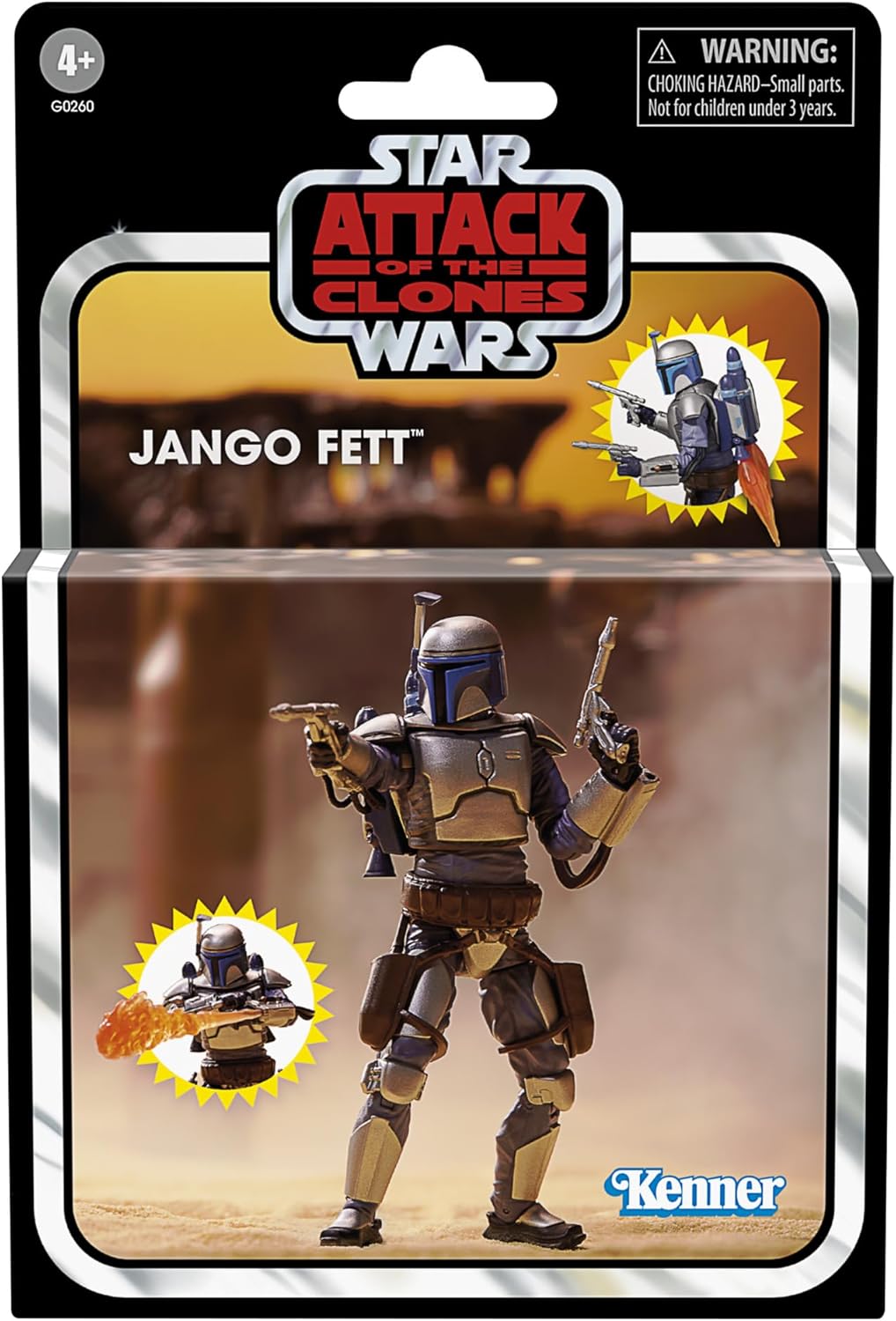 Star Wars The Vintage Collection Jango Fett Action Figure - Attack of the Clones Deluxe 3.75-Inch Collectible for Ages 4+