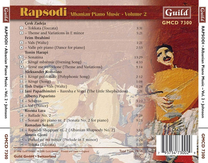 Kirsten Johnson - Rapsodi: Albanian Piano Works Volume 2 [Audio CD]