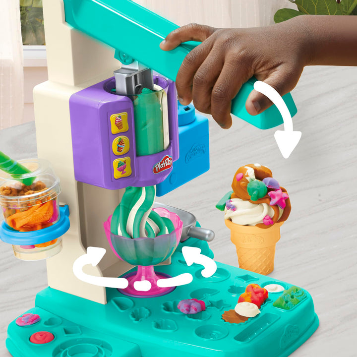 Play-Doh Rainbow Swirl Ice Cream Playset - Creative Arts & Crafts Toy for Kids 3+