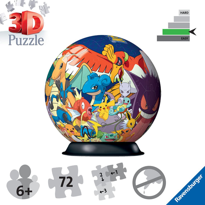 Ravensburger Pokemon 3D Jigsaw Puzzle Ball - 72 Pieces for Kids 6 Years and Up