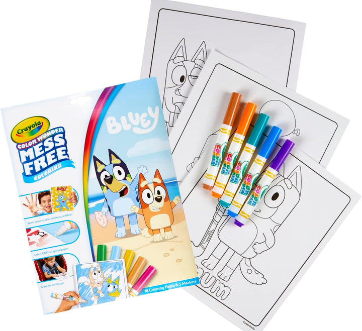 CRAYOLA - Bluey Colouring Mess-Free Book with 5 Markers