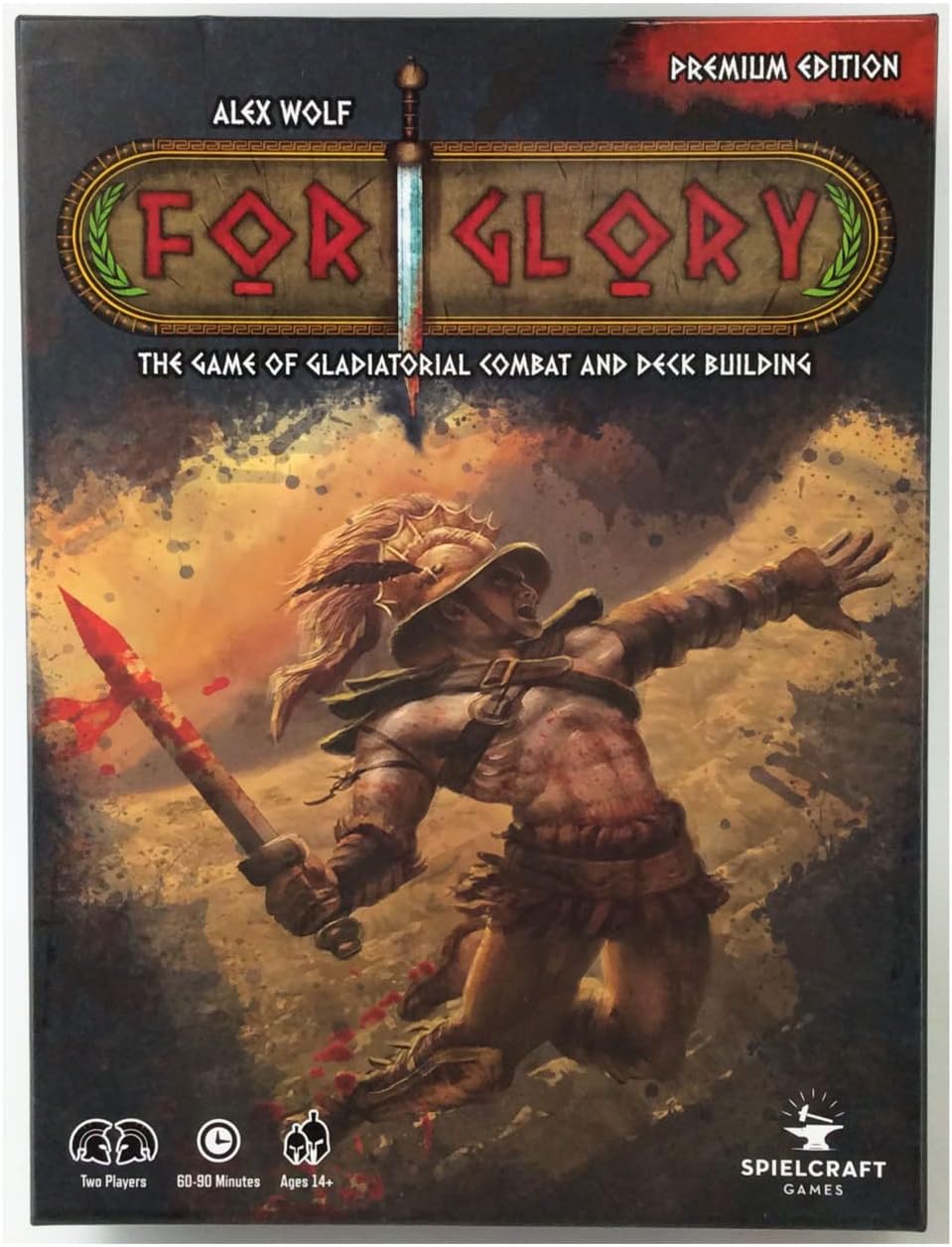 Spielcraft Games For Glory: The Game of Gladiatorial Combat and Deck Building - Premium Edition Board Game (230844)