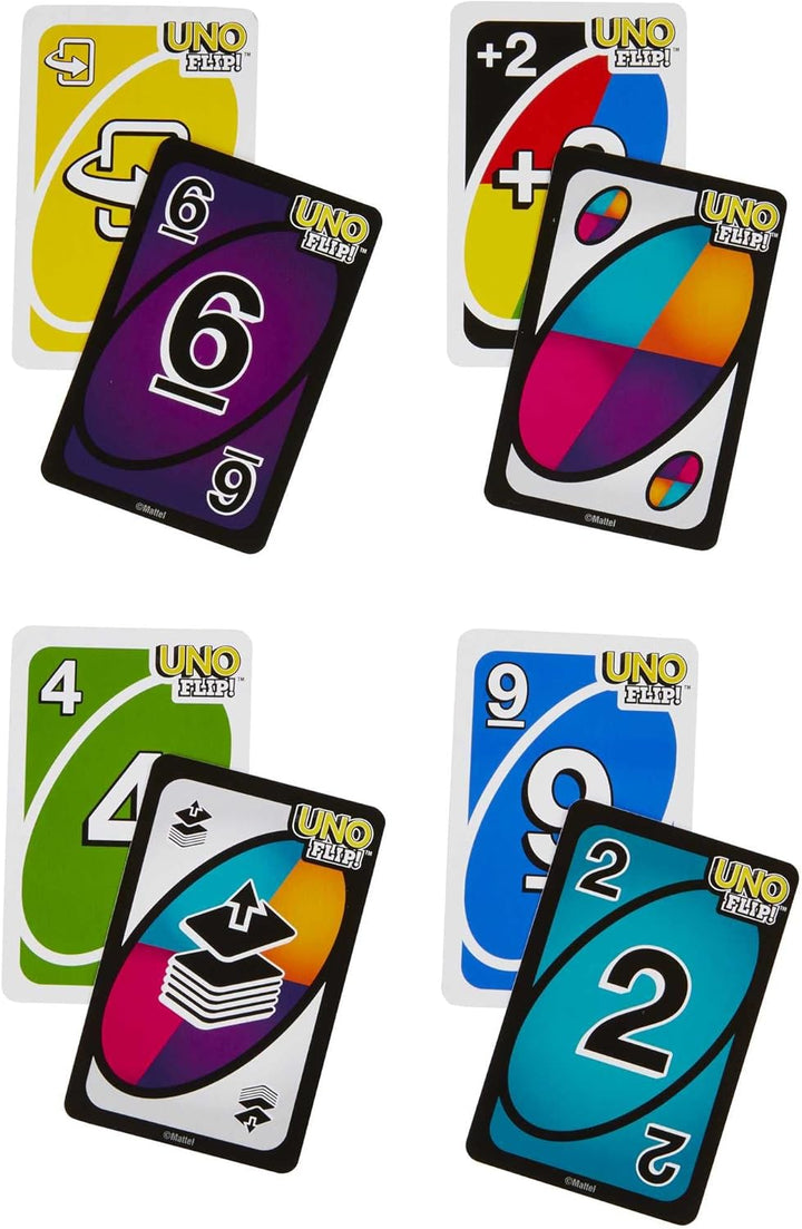 Mattel Games UNO FLIP! Family Card Game in Sturdy Tin with 112 Double-Sided Cards