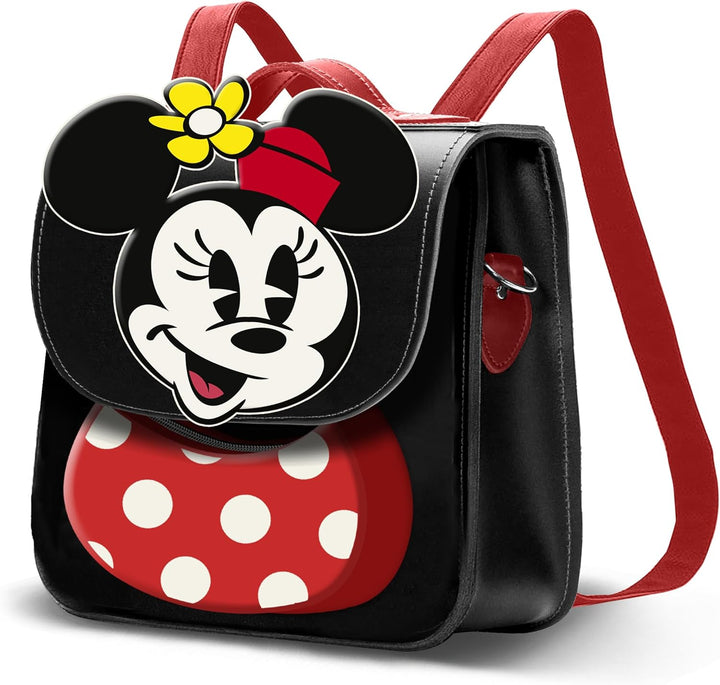 Disney Minnie Mouse Satchel Shoulder Bag-Backpack, Black (06992)