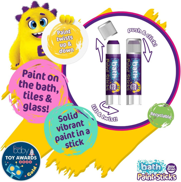 Little Brian - Bath Paint Sticks 6-Pack for Kids