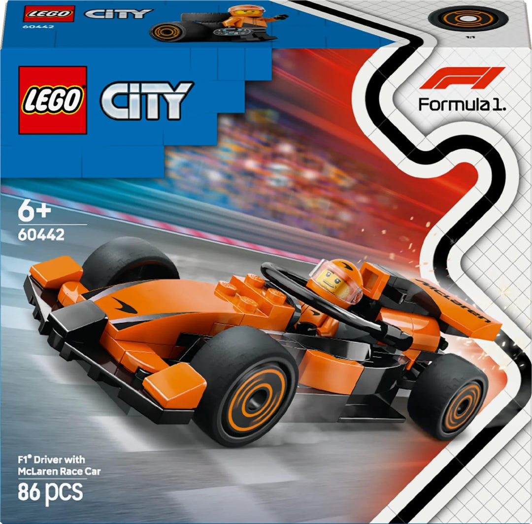 LEGO City F1 Driver with McLaren Race Car - Building Playset for Ages 6+