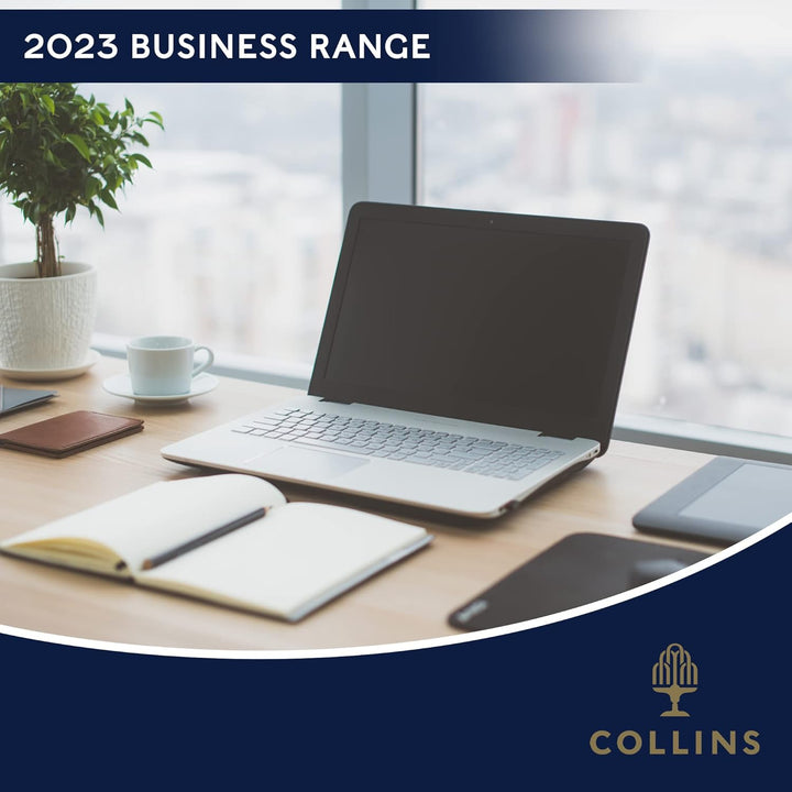 Collins Colplan Deskline Week to View CDL1 2023 Diary - A5 Size, Lay Flat Design, Monthly Tabs, International Holidays