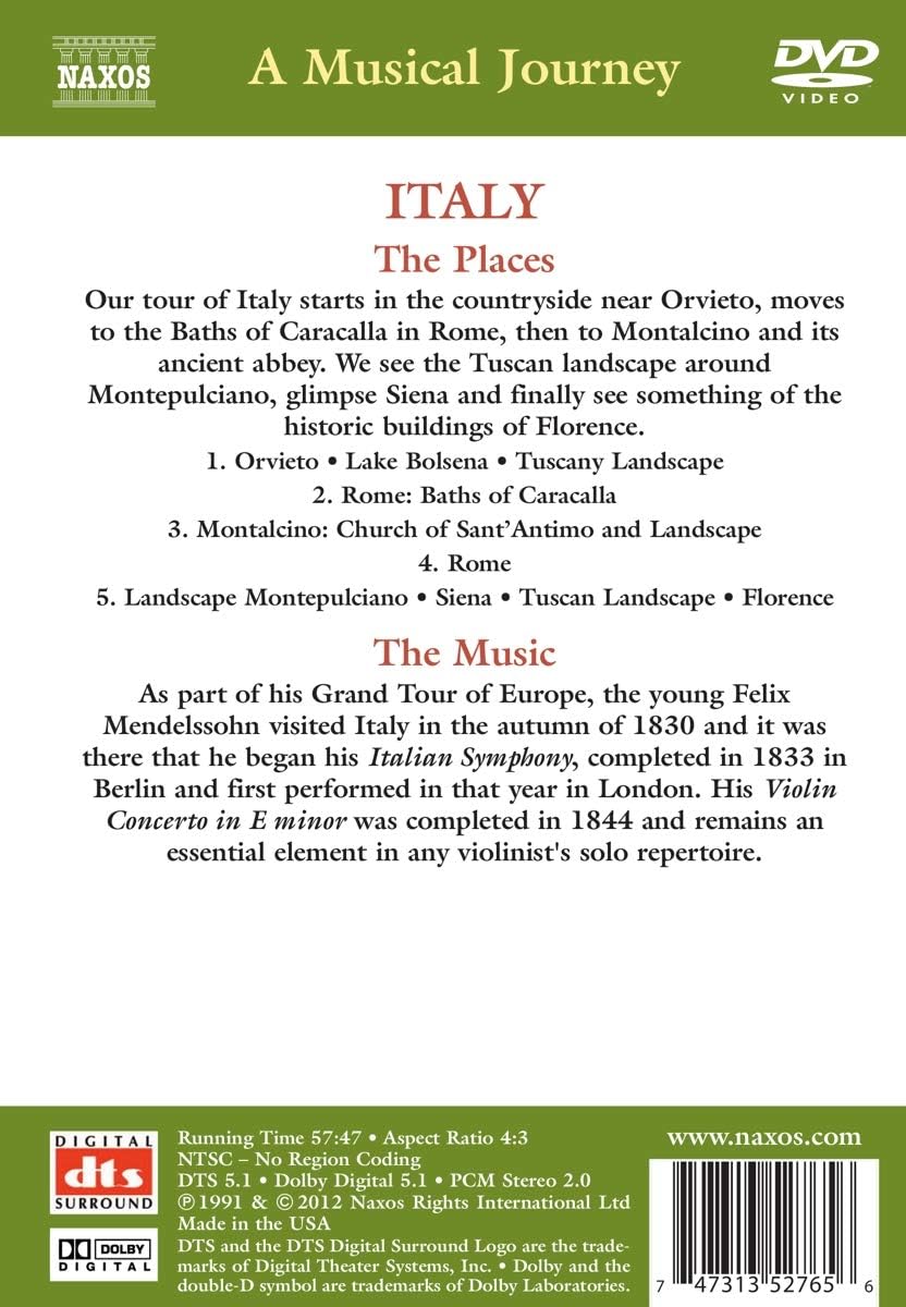 Felix Mendelssohn: Musical Tour – Italy (2012) - DVD Standard Edition (Region 2)
