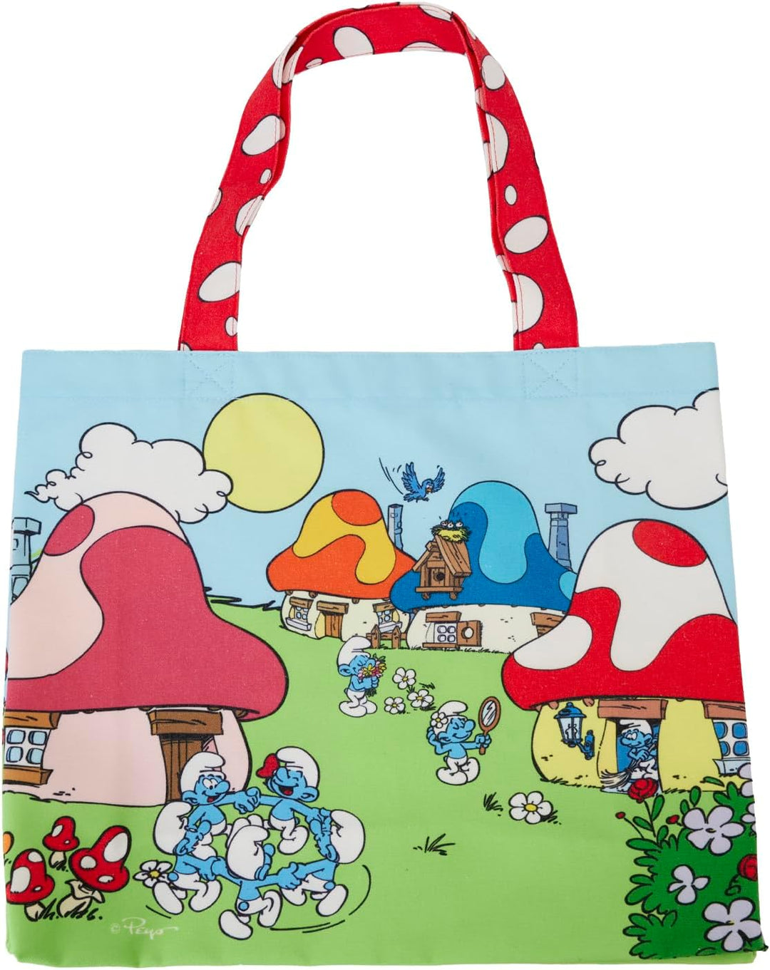 Loungefly Smurfs Village Life Cotton Canvas Tote Bag (SFTB0013)