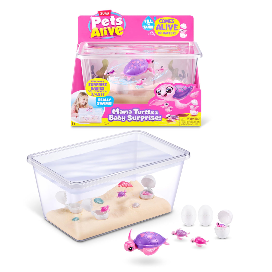 Pets Alive Mama Turtle Surprise by ZURU - Robot Pet Turtle with Swimming & Walking Action
