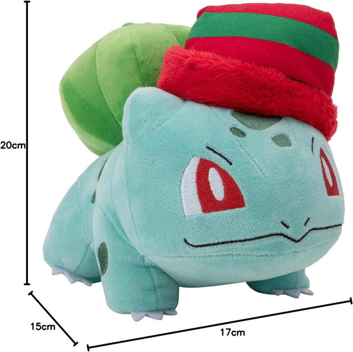 Pokémon Seasonal Plush - Bulbasaur with Striped Hat 8-Inch Plush for Pokémon Fans (PKW3377)