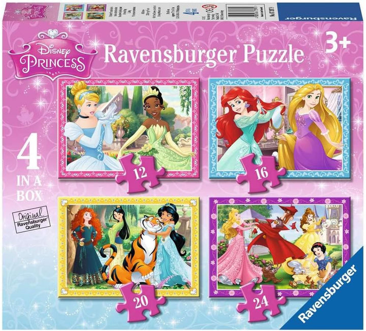 Ravensburger Disney Princess 4-in-1 Puzzle Set - 12, 16, 20, 24 Piece Jigsaw Puzzles for Kids 3 Years and Up