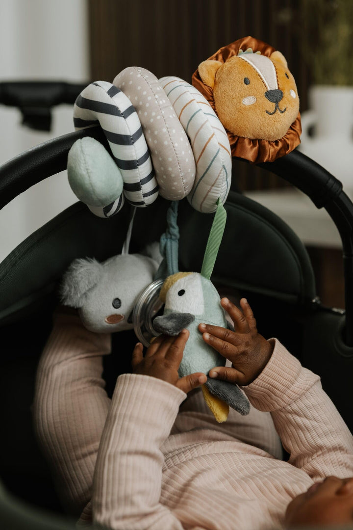Nuby Animal Adventures Activity Spiral - Interactive Sensory Pram Toy for Babies