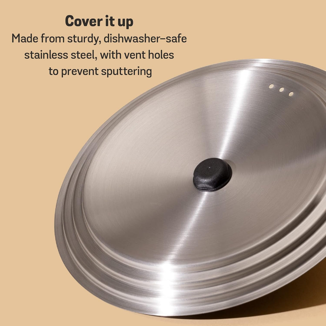 Meyer Accent Universal Pan Lid Large 24cm/26cm/28cm - Stainless Steel Pot Lid with Ergonomic Handle, Stackable Design