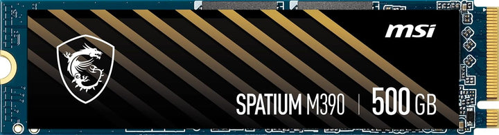 MSI SPATIUM M390 NVMe M.2 500GB Internal SSD - PCIe Gen3, 3300MB/s Read, 2300MB/s Write, 3D NAND, Compact Design, 5-Year Warranty