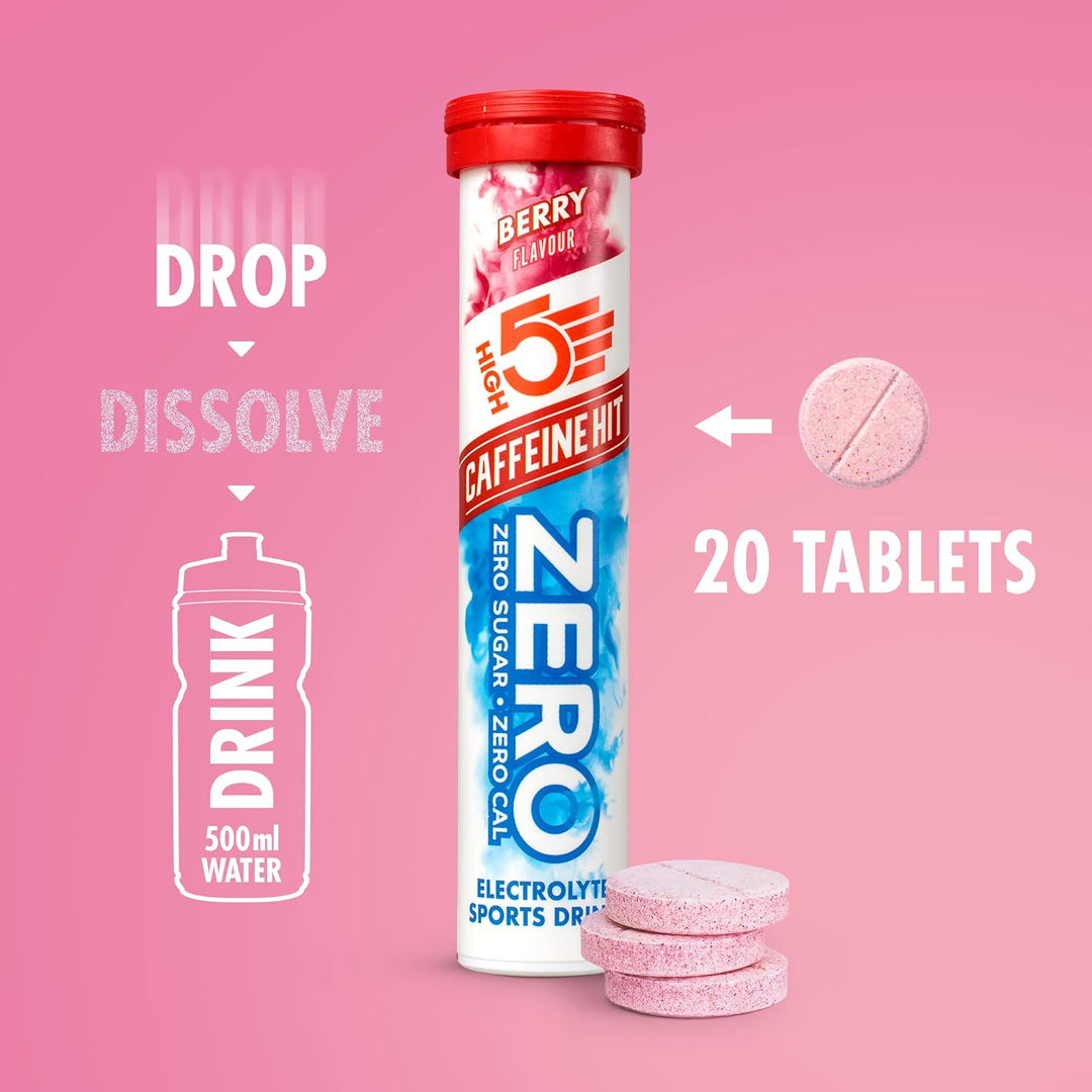 HIGH5 ZERO Caffeine Hit Electrolyte Tablets, Hydration Tablets Enhanced with Vitamins (106995002056GBR)