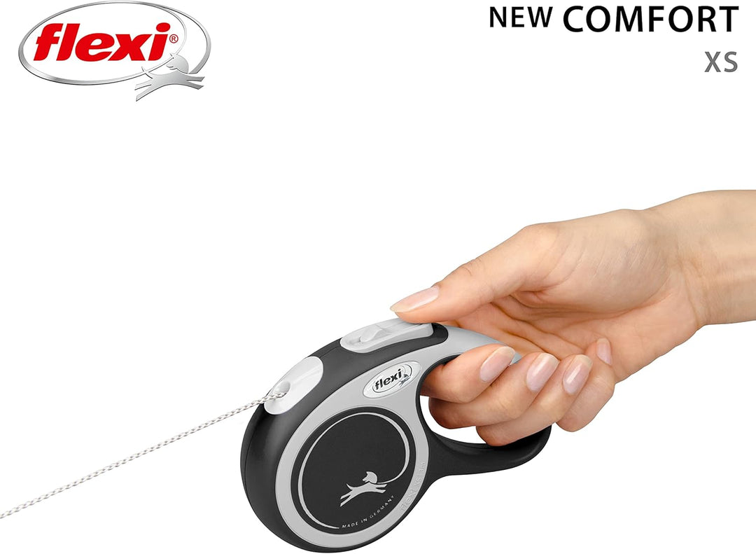 Flexi New Comfort Cord Grey & Black Extra Small 3m Retractable Dog Leash