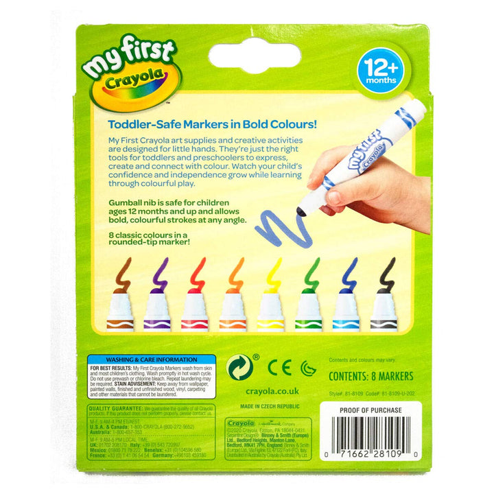 CRAYOLA My First Washable Markers - Easy-Grip for Toddlers 1+