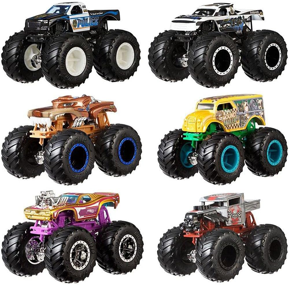 Hot Wheels Monster Trucks 1:64 Demo Doubles 2-Pack - Head-to-Head Battle Vehicles for Kids