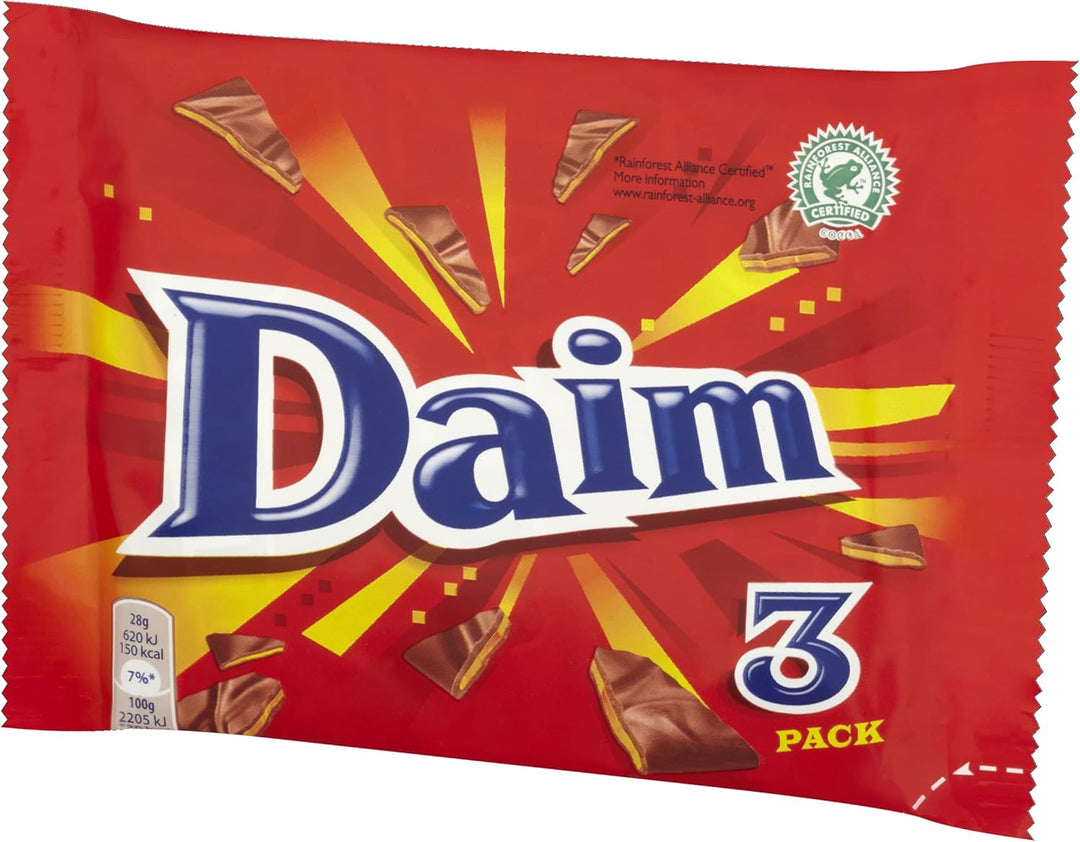 Daim - Milk Chocolate with Crunchy Almond Caramel Bars 84g (Pack of 24 Multipacks)