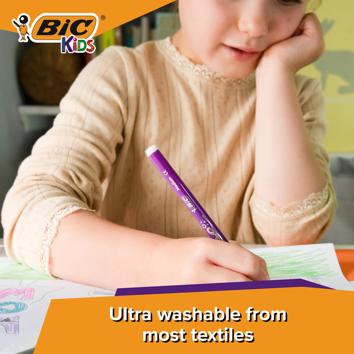 BIC Kids Kid Couleur Felt Tip Pens - Assorted Colors, 18-Pack Cardboard Wallet