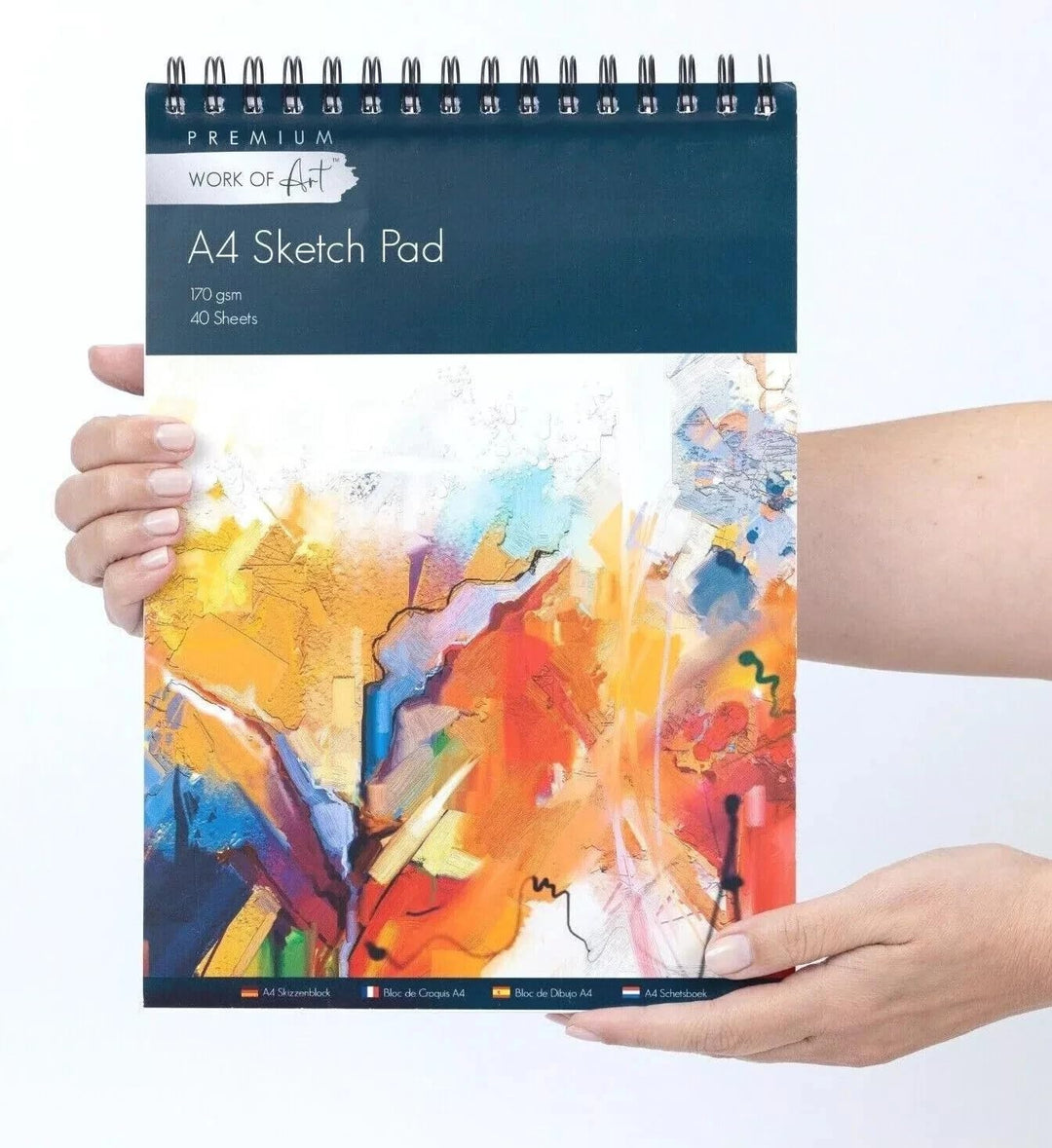 EasyNote A4 Artists Sketch Pad - 170gsm Cartridge Paper, 40 Sheets Spiral Bound