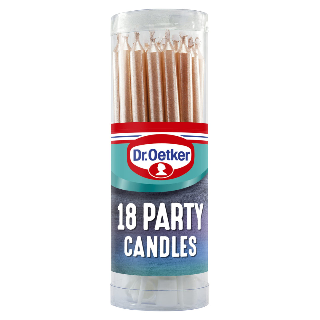 Dr. Oetker Party Candles - Assorted Pastel Colored Candles with Holders