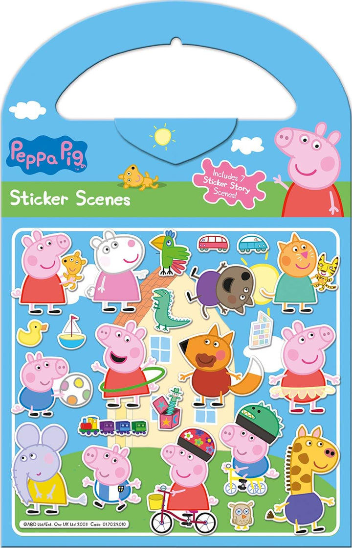 Peppa Pig Sticker Scene Activity Set - Reusable Foil Stickers with 6 Scenes