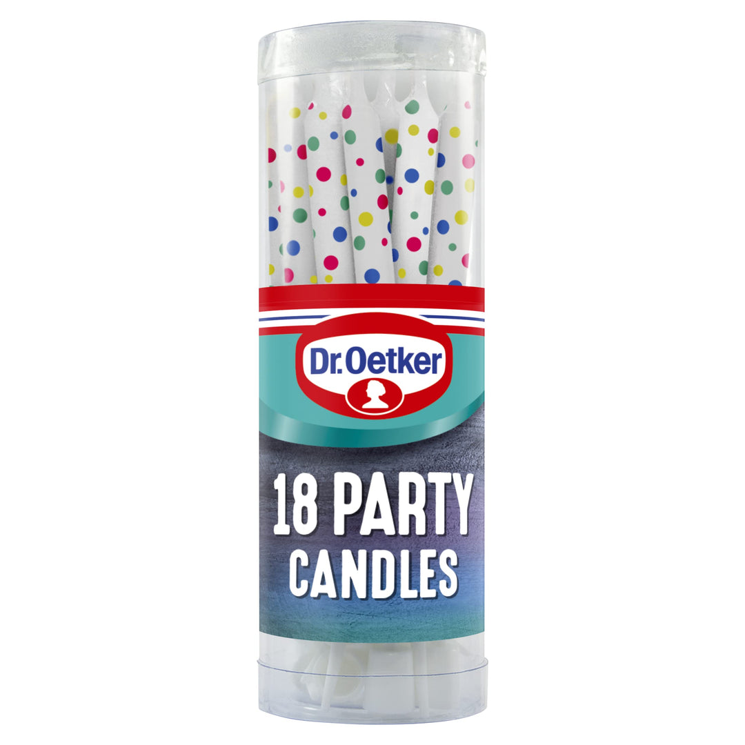 Dr. Oetker Party Candles - Assorted Pastel Colored Candles with Holders