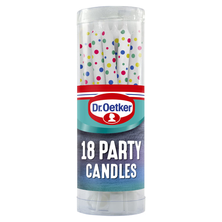 Dr. Oetker Party Candles - Assorted Pastel Colored Candles with Holders