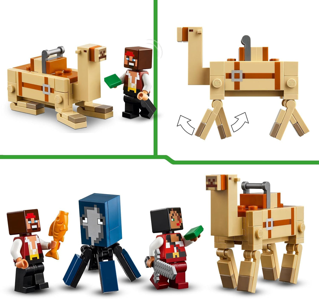 LEGO Minecraft The Pirate Ship Voyage - Building Set with Pirate Figures & Camel for Ages 8+