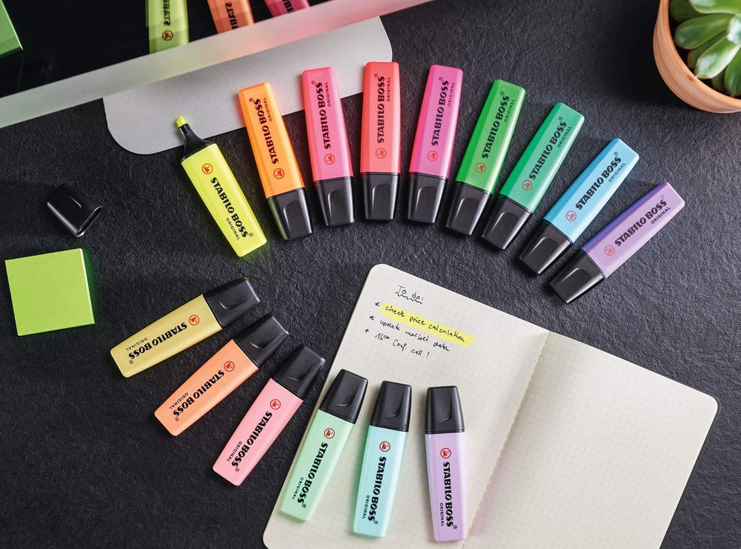STABILO BOSS ORIGINAL Highlighter Wallet of 8 Assorted Colours