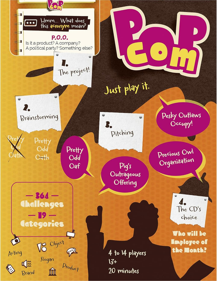 Ludonaute Pop Com - Hillarious Party Game, 364 Challenges to Become Advertising (LUDO-POPCOM)