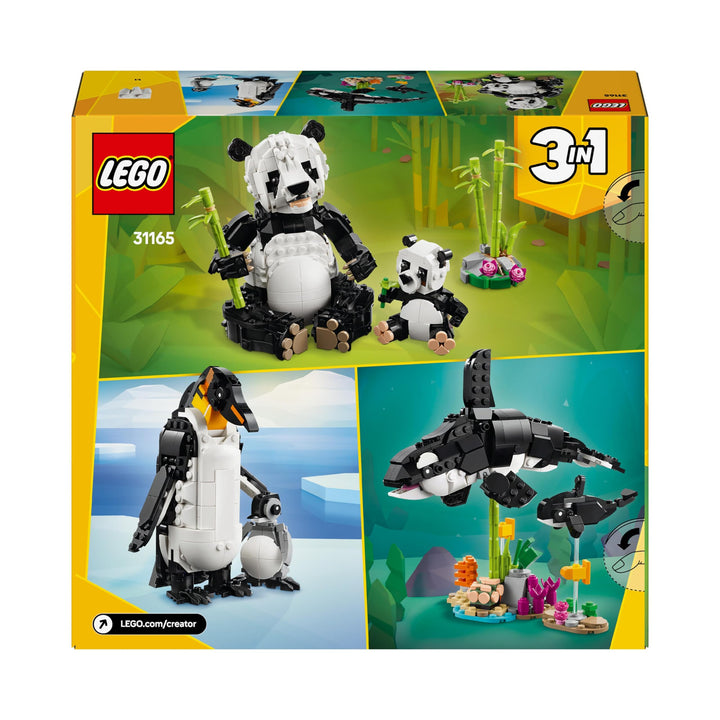 LEGO Creator 3in1 Wild Animals: Panda Family Building Set - Rebuilds into Orca & Penguin