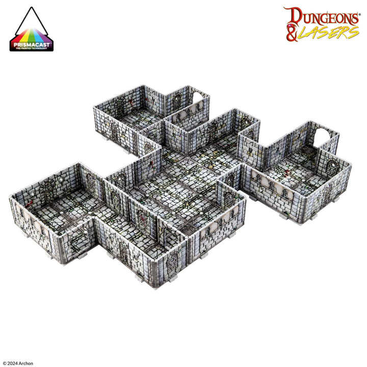Dungeons & Lasers Fantasy Dungeon Prepainted Terrain Set for DND and Tabletop RPG (D&L Crypt Set)